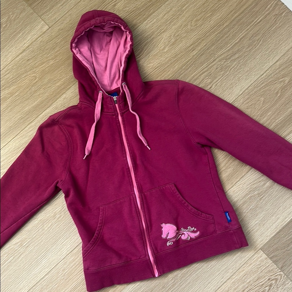 Irideon Equestian Pink Hooded Zip Jacket - Medium